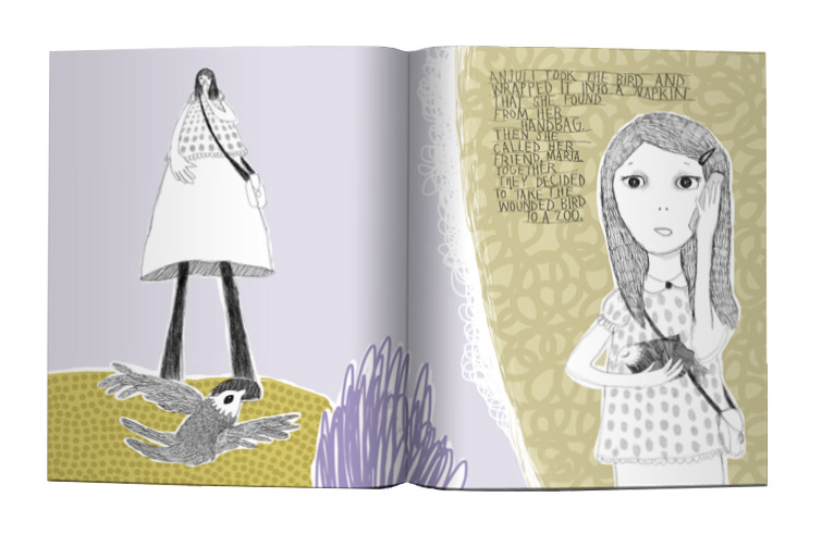 bird girls book illustration children illustration story