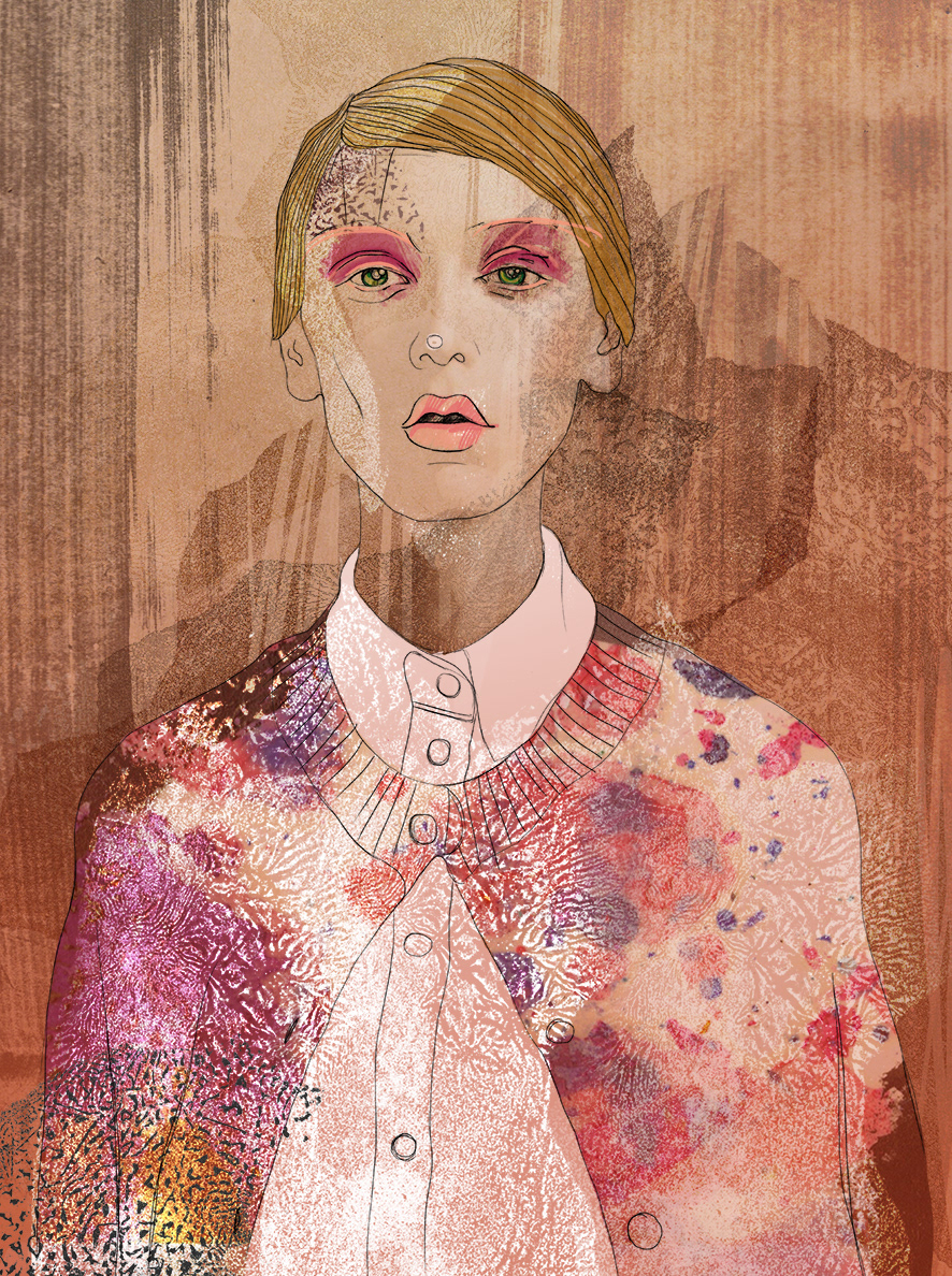 doll fashion illustration magazine julia wójcik tablet woman pencil