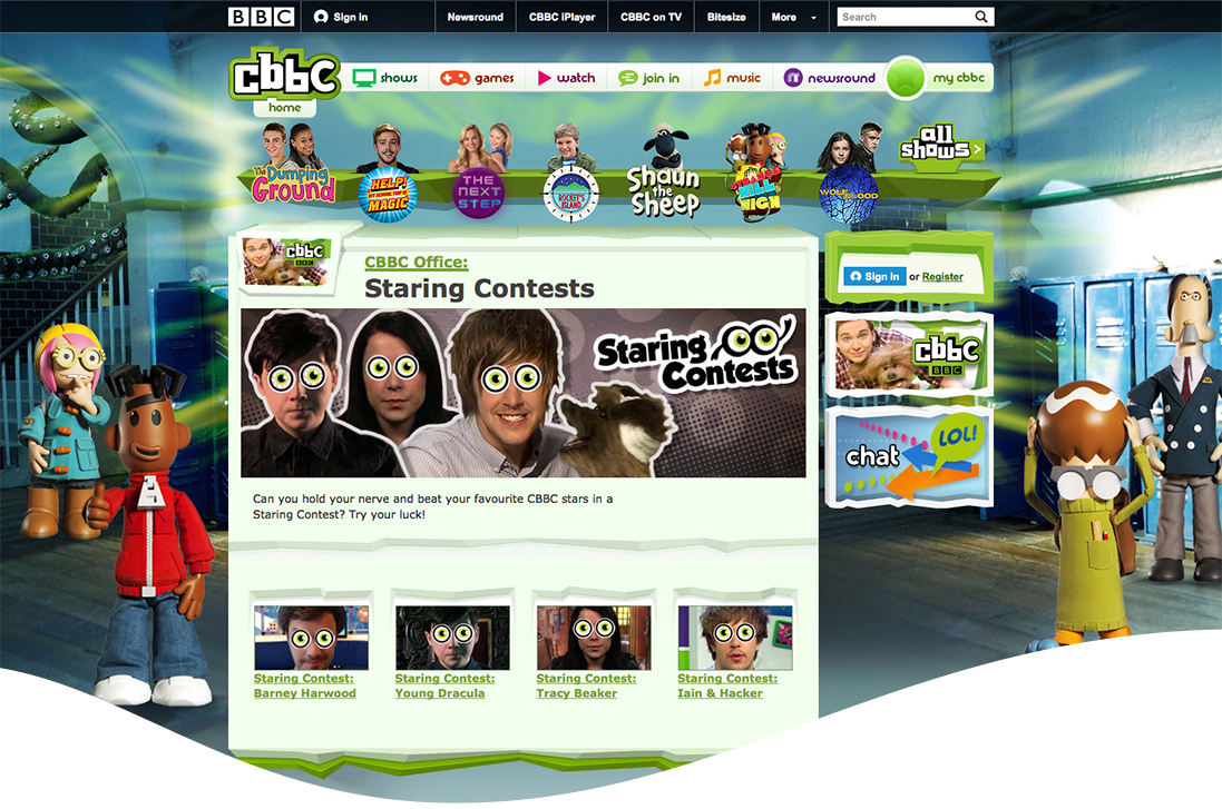 Webdesign Games children's media BBC