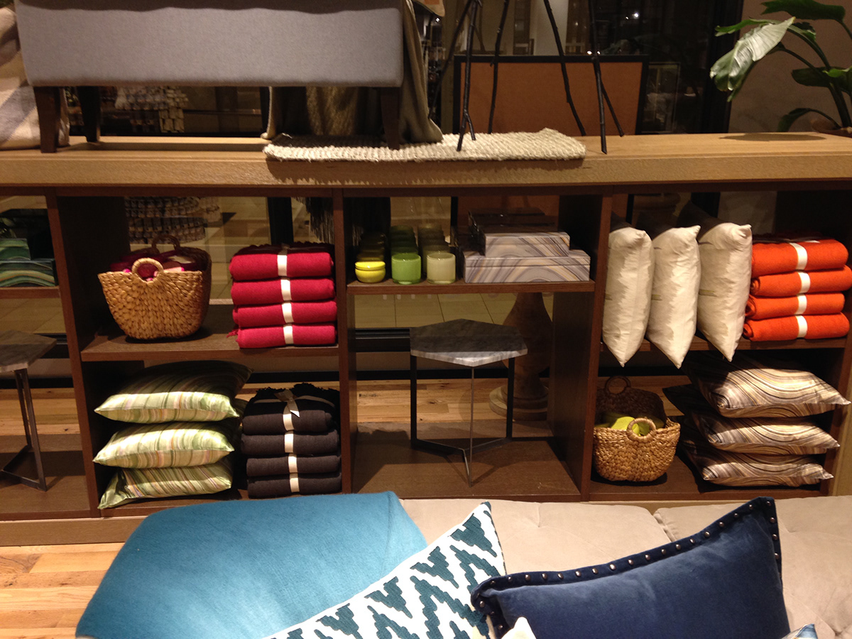 styling  merchandising sofa coffee table Throws Decorative Accessories color crush Holiday gifting west elm