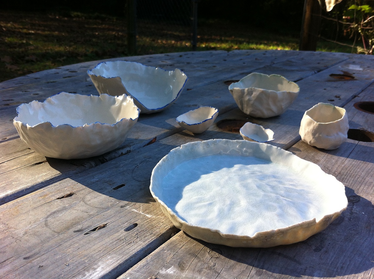 porcelain ceramics  Handbuilt Pottery art