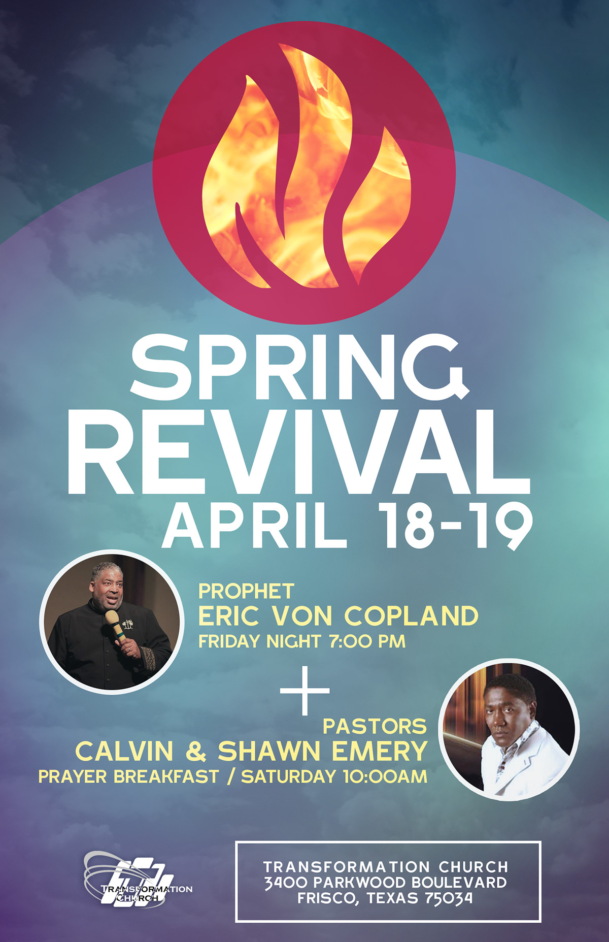 family church Transformation postcard flyer brochure revival Event Program conference