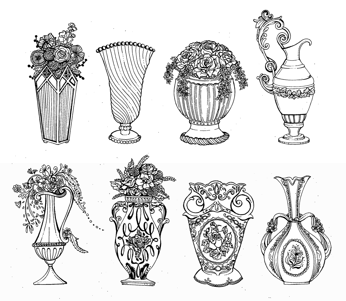 Vintage Vase Pattern Design on Behance