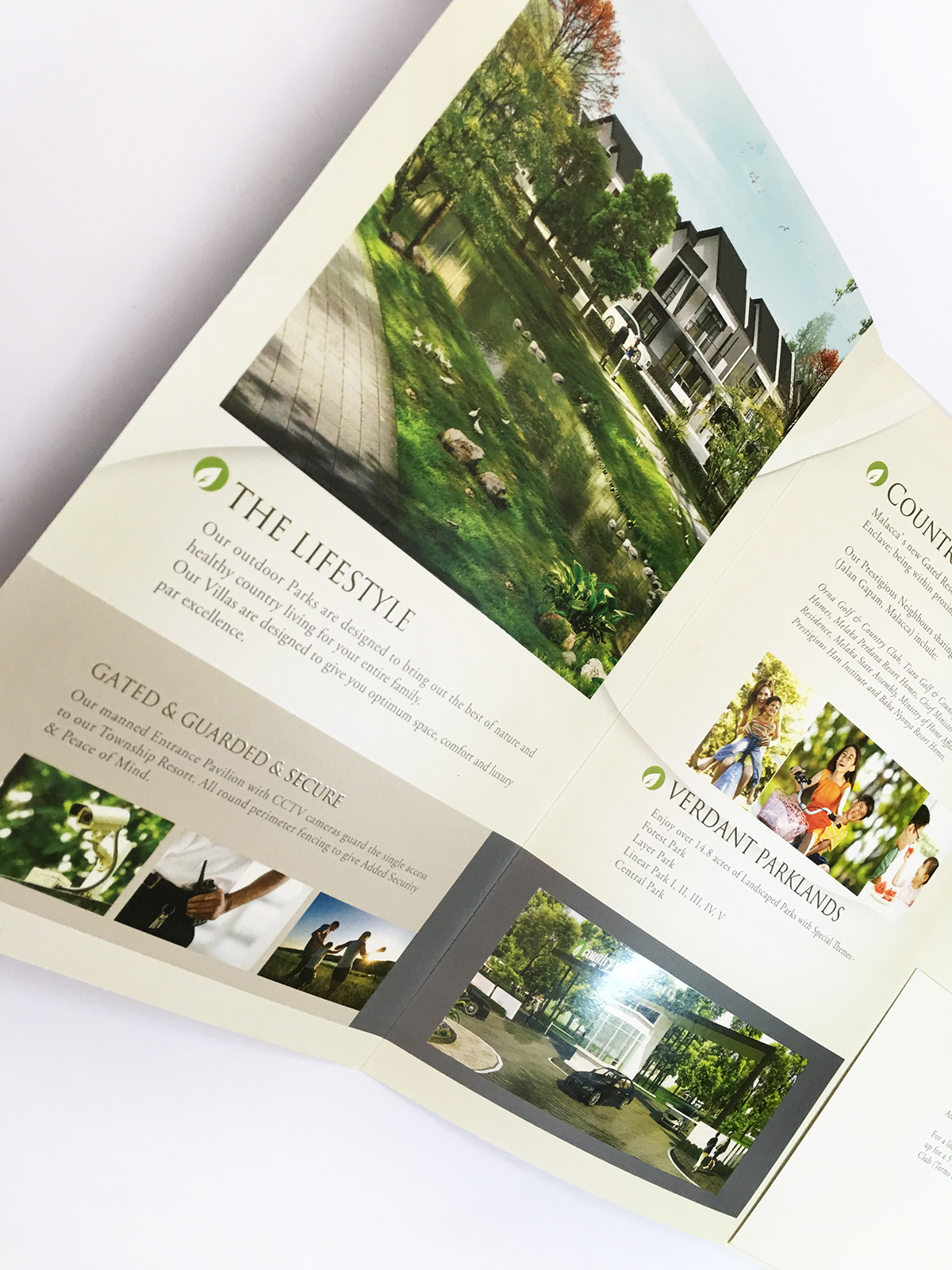 real estate country Villas resort green property brochure design building lifestyle