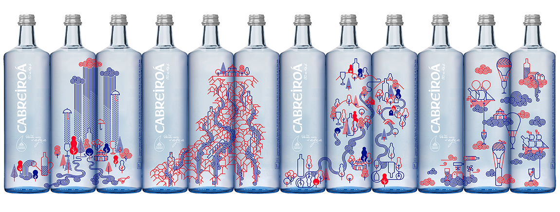 ILLUSTRATION  draw design Packaging bottle water lines lineart