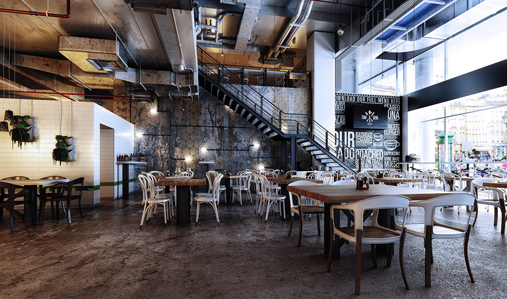 3ds max emotion school Loft Project café restaurant architecture 3D modern house contemporary interior