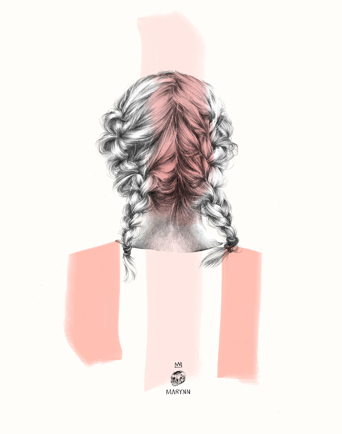 hair girls woman acrylic portrait braids