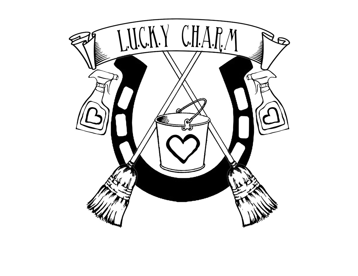 Lucky Charm Cleaning  logo design Joanna Theresa Heart Graphic Designer Los Los Angeles Graphic