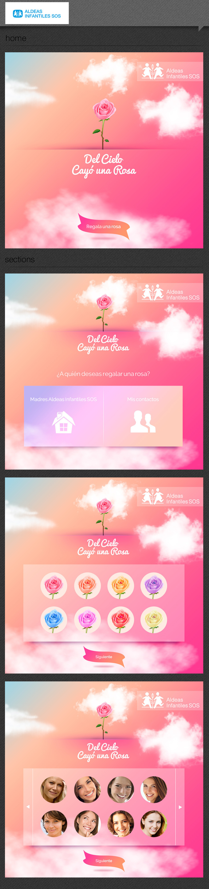 facebook app ArtDirection graphicdesign Webdesign mothersday charity Pastels clouds cute