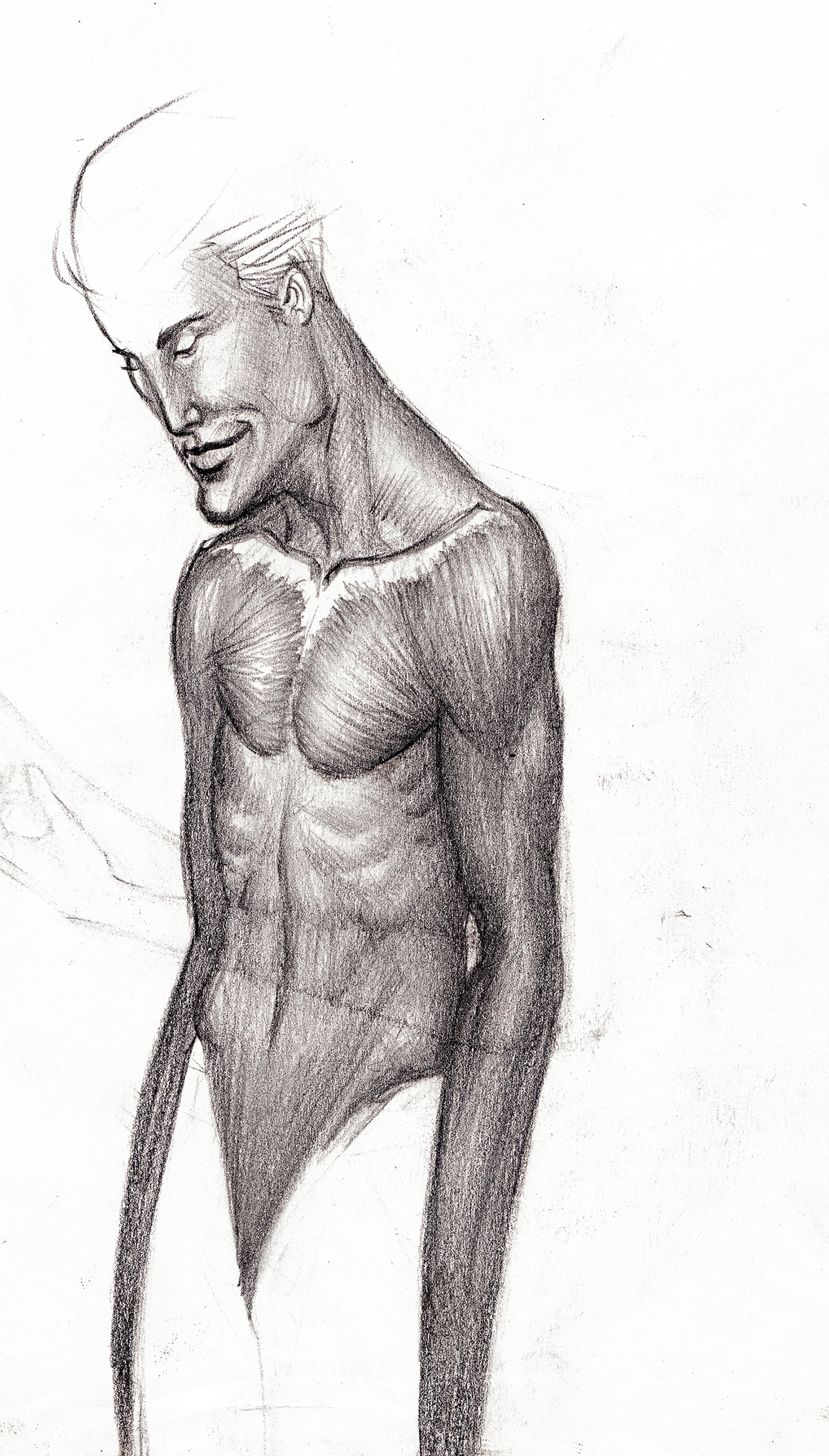 nikos tsounakas sketchbook pen pencil human body anatomy improv random line