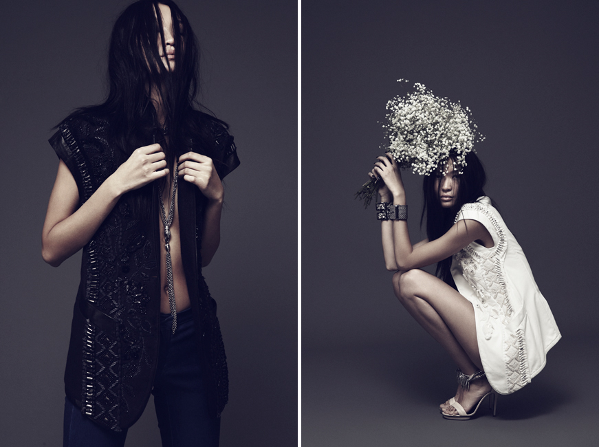 Asian Model Elle vietnam Barbara Bui model Flowers dark thomas lavelle EUGENIYA MANDZHIEVA