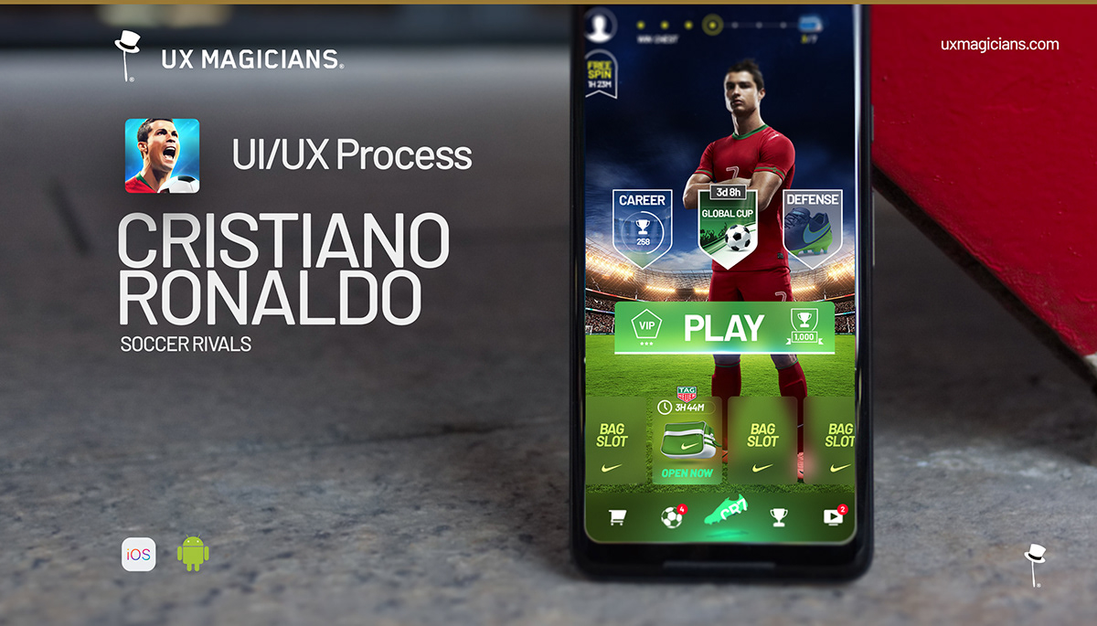 Ronaldo UI ux UI/UX user experience mobile games interface design ux magicians ui/ux for games Mobile UI