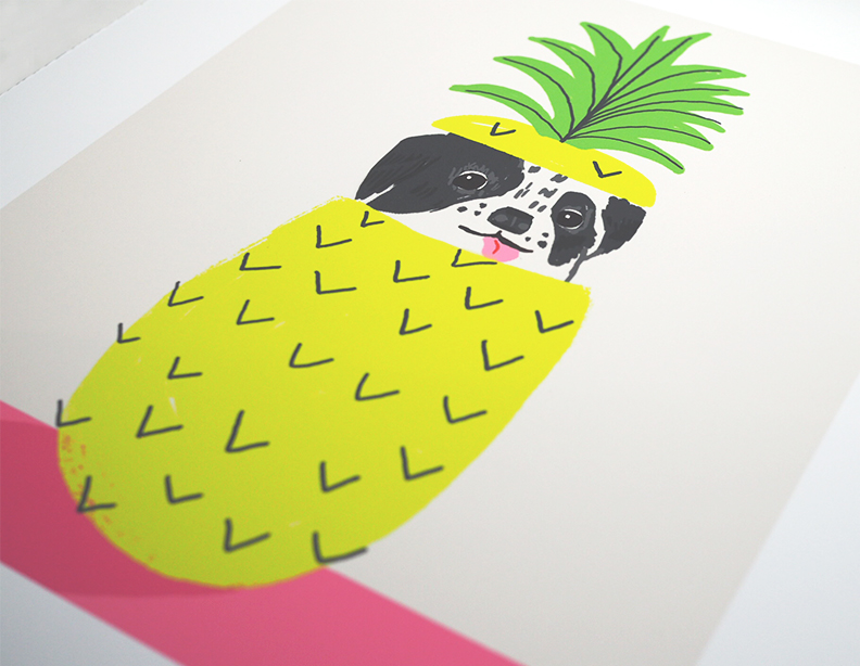 dog Pineapple HAWAII animation  cute gif Fruit Tropical