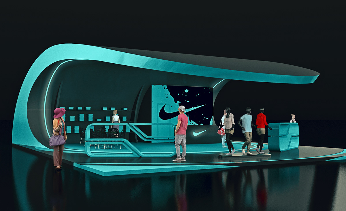 Stand zero. Nike стенд. Выставка найк. Выставочный стенд Nike. Nike Exhibition Design.