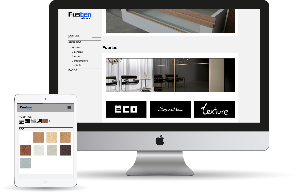 Fusben Web design wood company alberto DIAGO Responsive