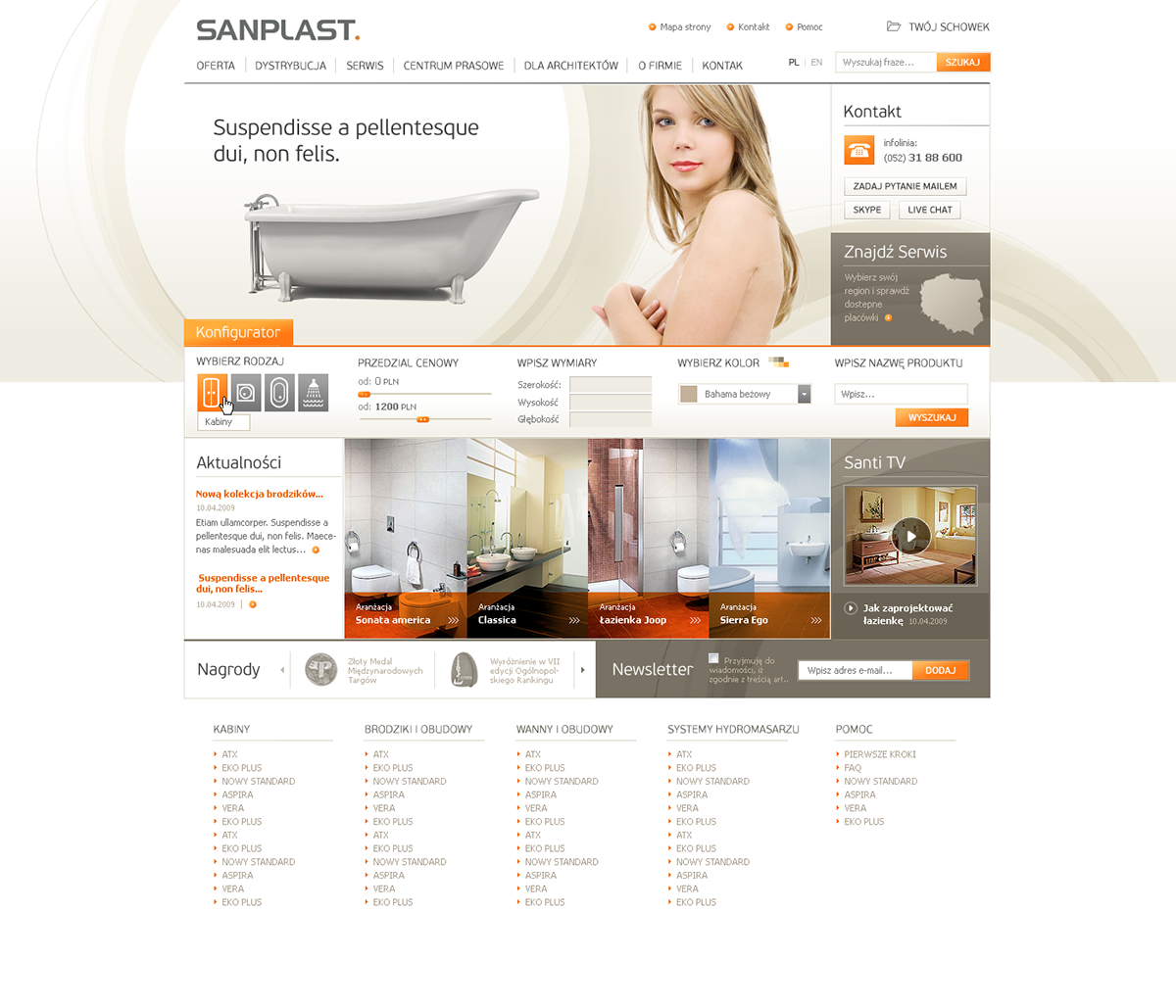 sanplast website layout