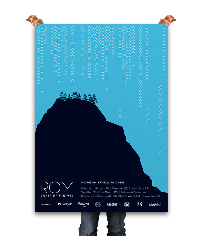 open air festival poster t-shirt Landscape Minimal Music minimal clean forest pond mountain SKY logo brochure pamphlet