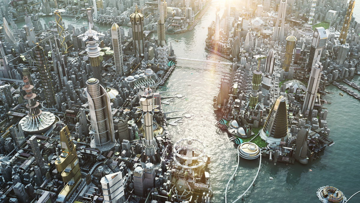 3D CG city Sci Fi concept futuristic Scifi City Futuristic city planet ciudad futurista ciudad 3d planeta concept city Sci fi city