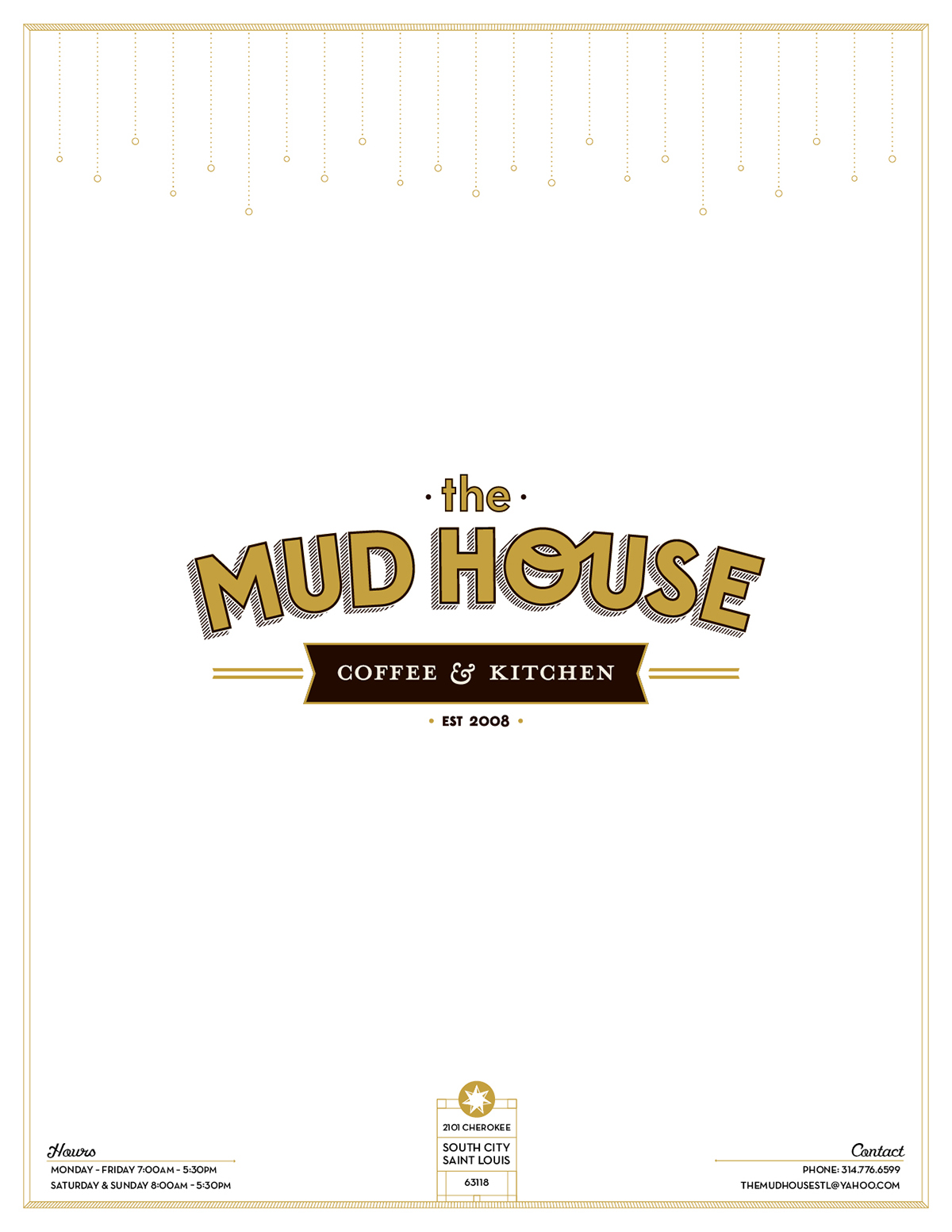 Mud House Coffee Kitchen Menu On Behance
