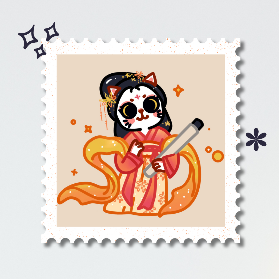 Hanfu fantasy Digital Art  ILLUSTRATION  Character design  cartoon cute sticker stamp design