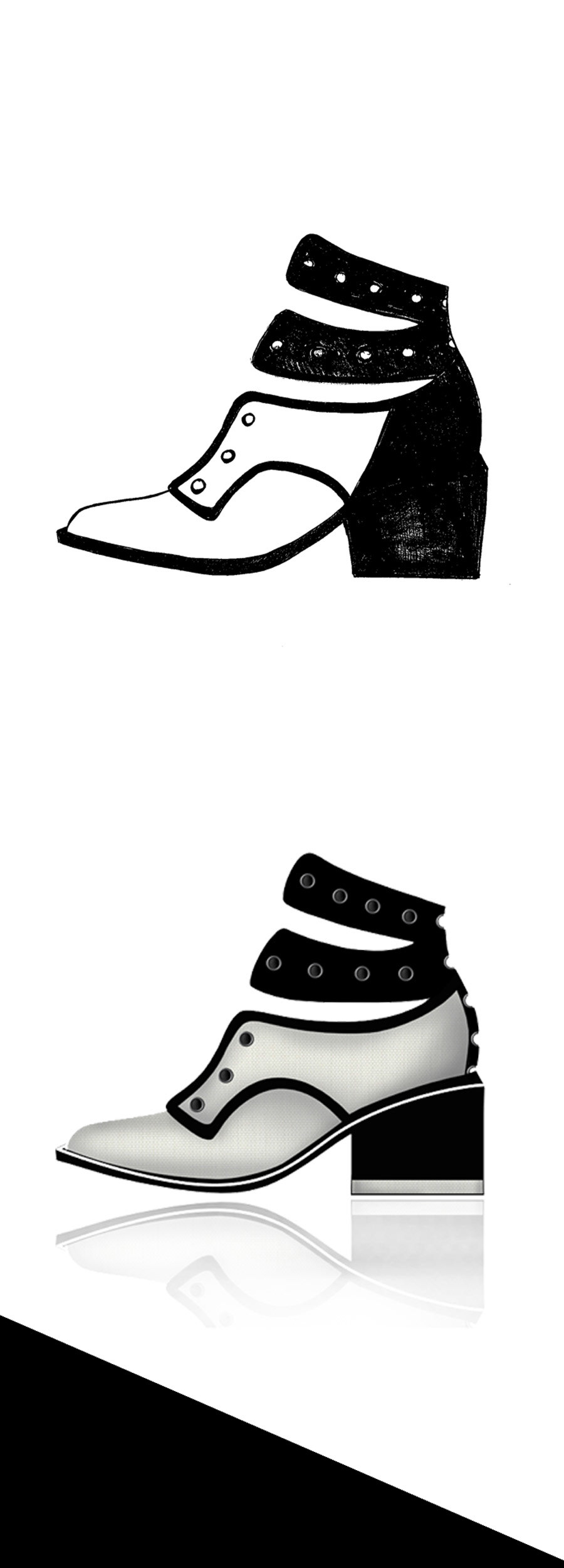 footwear design shoes androgyny inspioration skecth