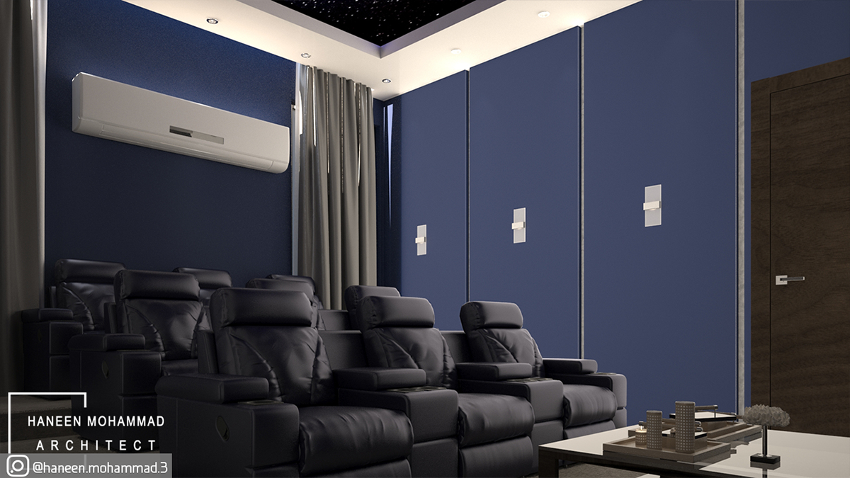 3ds max architecture cinema home decoration Interior interior design  modern room design Villa visualization
