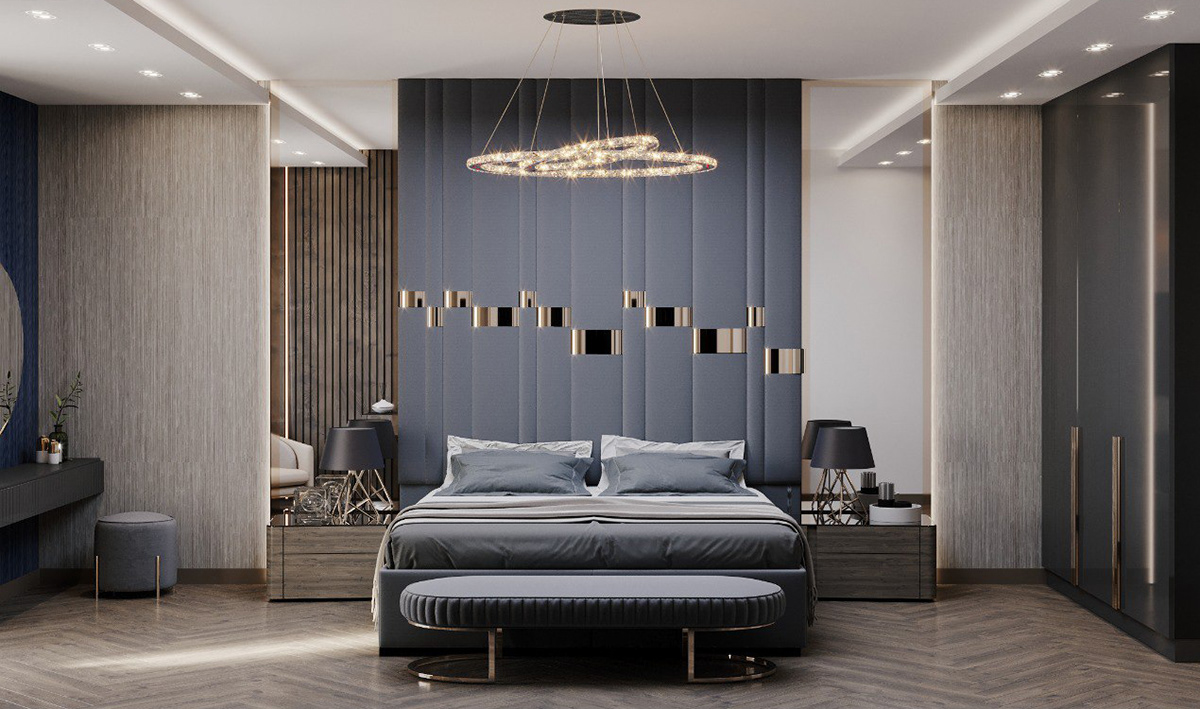 3ds max bedrrom corona Interior interior design  luxury modern Render room visualization