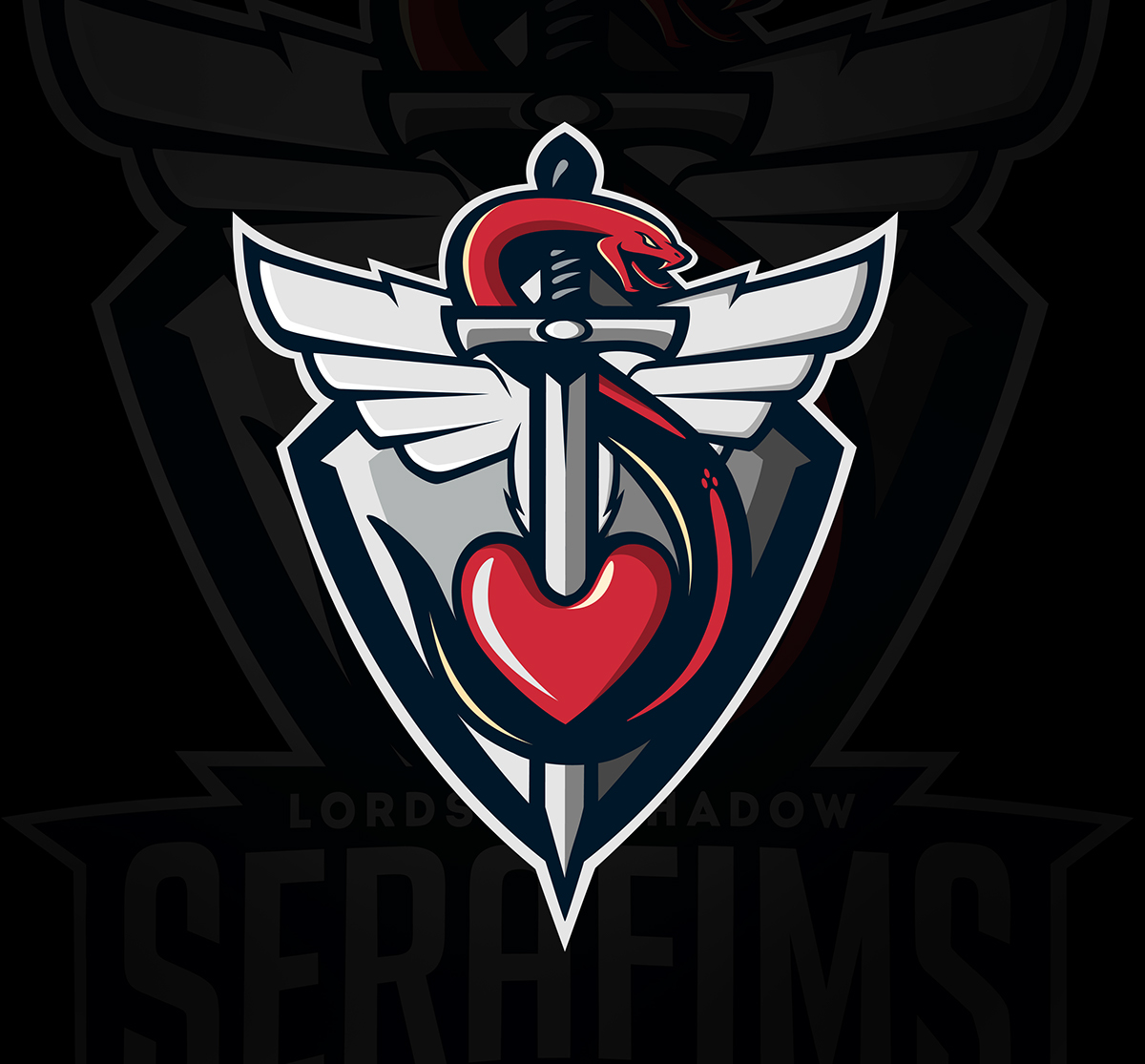 DOTA snake shield heart krino sport logo sport esport cybersport esports