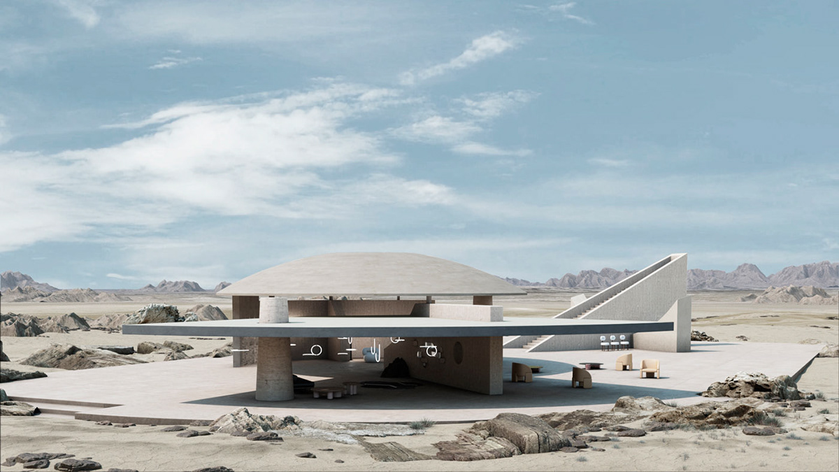 3d art architecture desert Landscape