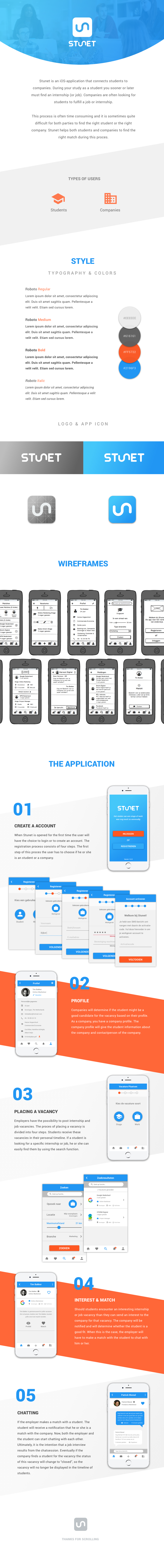 stunet iOS App visual design Functional Design UX design ui design