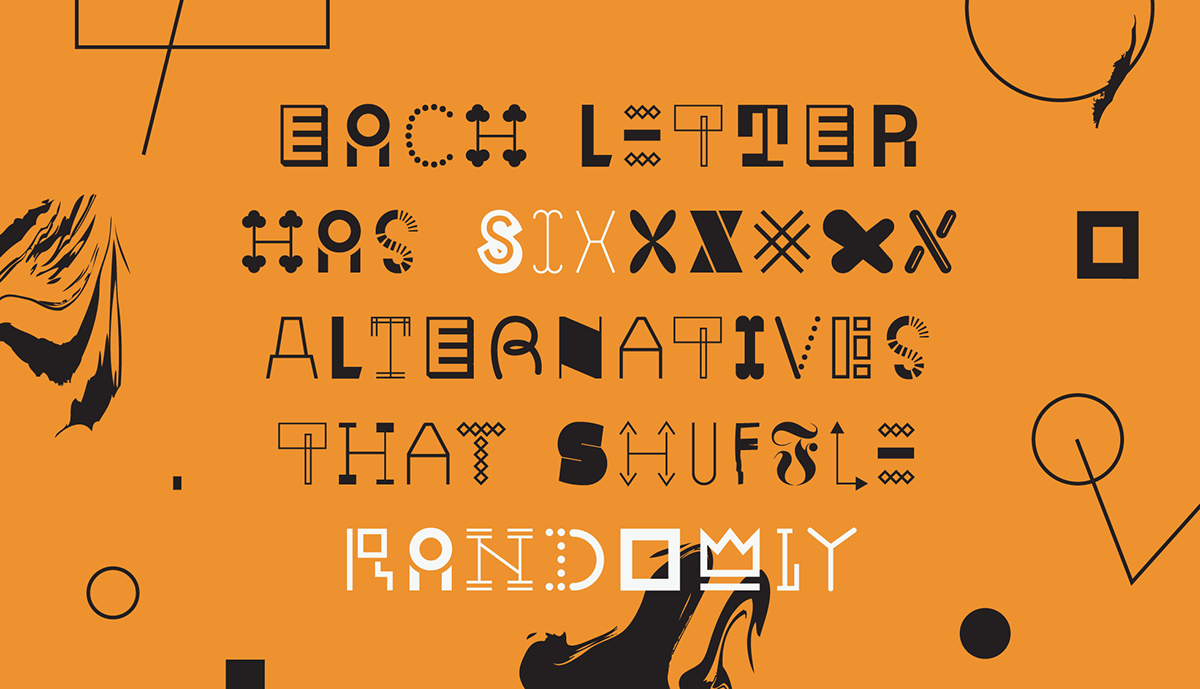 font Typometry type graphic design pattern letters glyphs FontLab characters random expressive