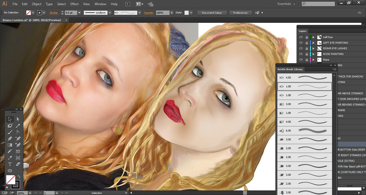 Adobe Illustrator CC portrait girl beanie Blone Hair Rose Lips vector gorgeous wacom paint illustrate draw adobe Creative Cloud portrait