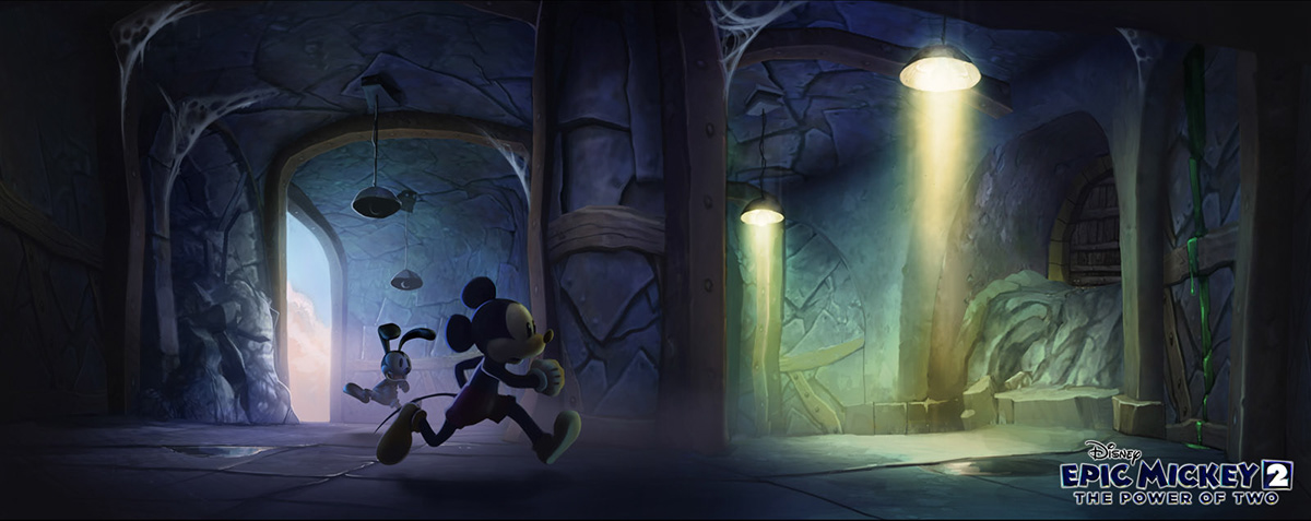 epic mickey 2  mickey mouse  Mickey  oswald   concept art  Illustration  art  drawing  Environment