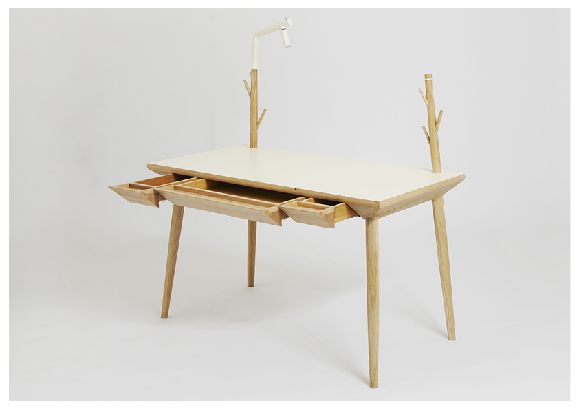 desk table Nature branch minimal functional light desk light wood oak