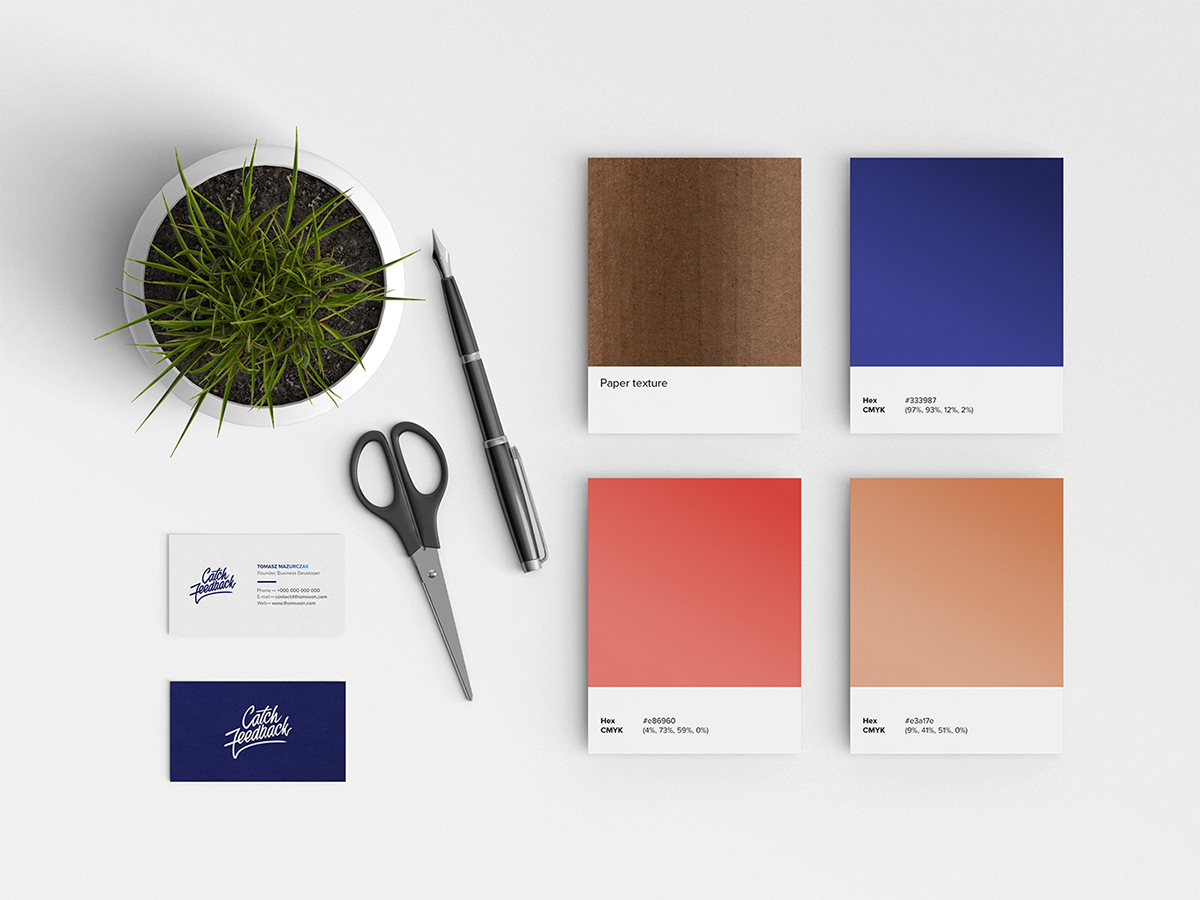 feedback design creative UI landing page business card brand minimalist