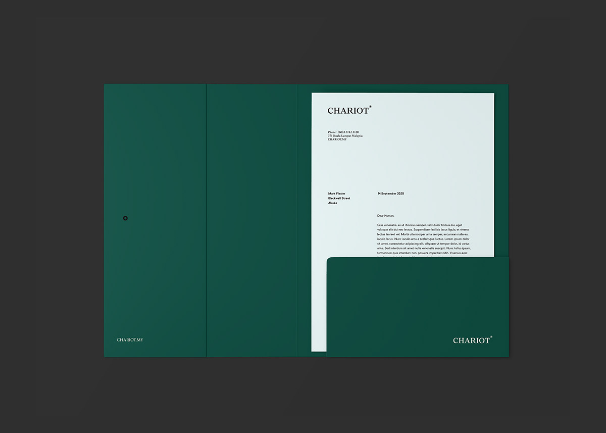 Minimalist Corporate Folder & Branding Identity Design For Chariot