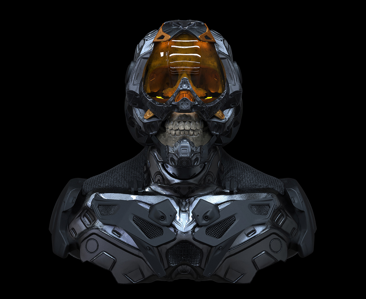 technoskullmonday Bulgarov skull Scifi Helmet Space  conceptart