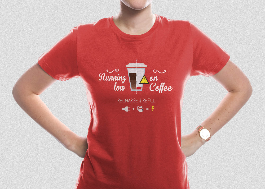 Coffea Coffee caffeine T-Shirt Design Mockup