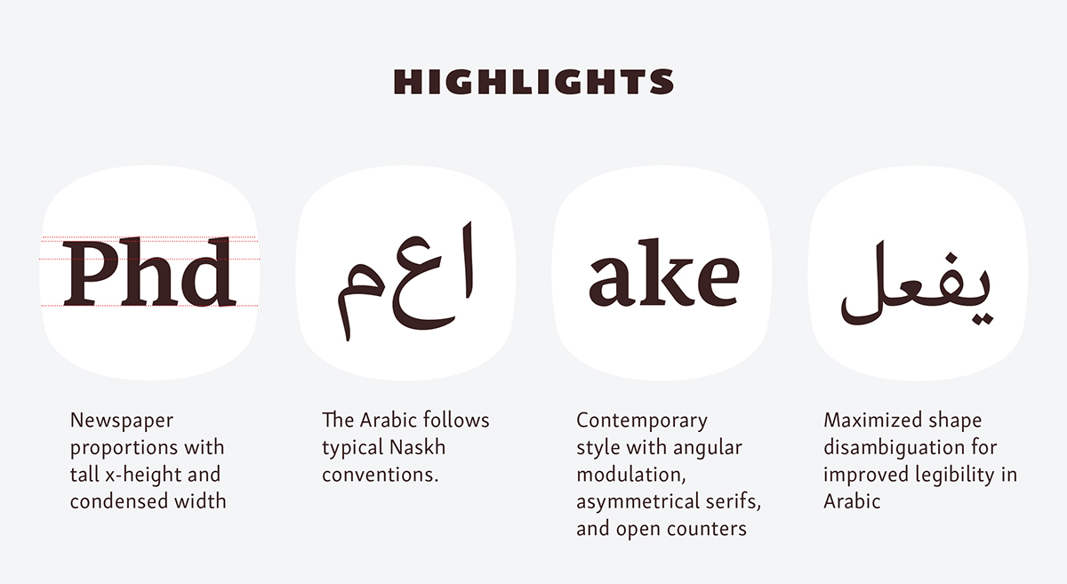 nassim Titus Nemeth rosetta type foundry Typeface font serif typedesign news editorial arabic persian