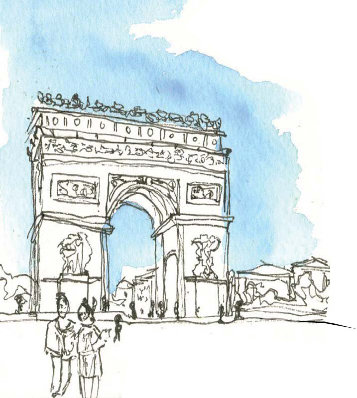 Travel watercolor sketch arch