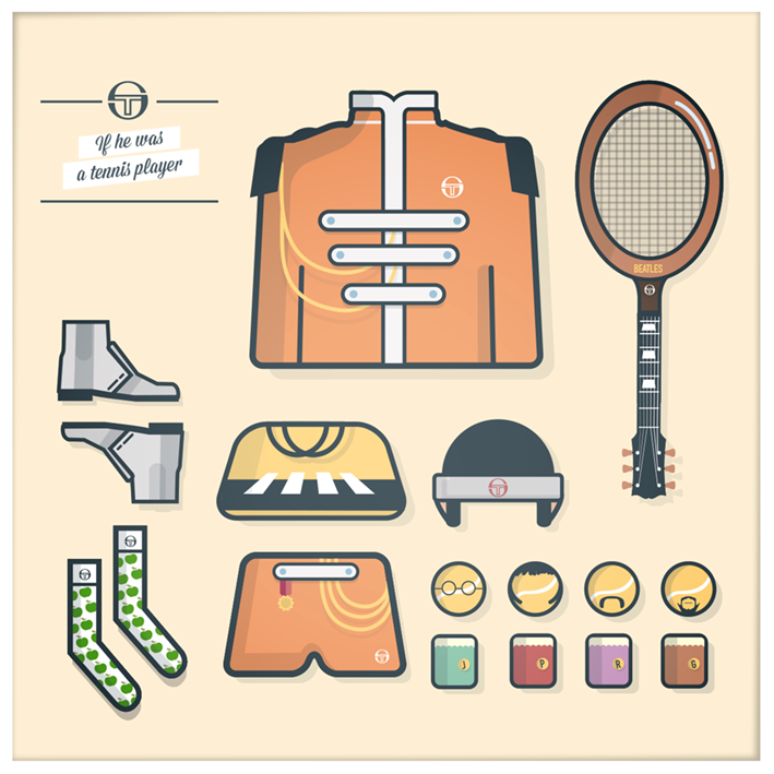 tacchini tennis essential graphic icons celebreties editorial design sport branded content