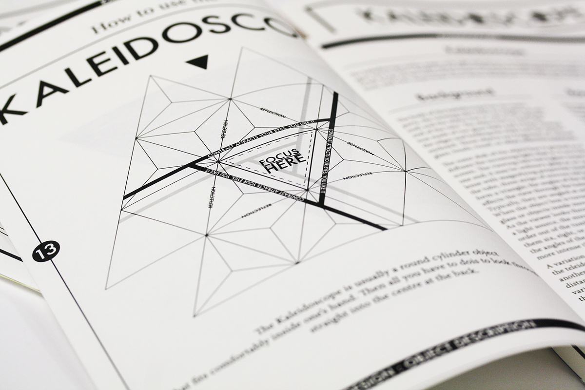kaleidoscope Badges bags binding geometric black and white