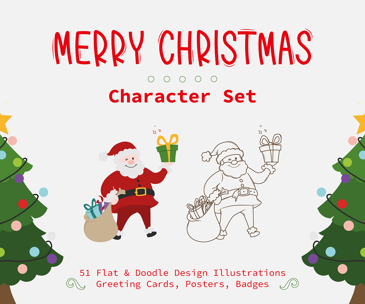 Merry Christmas Character Set Cover Page