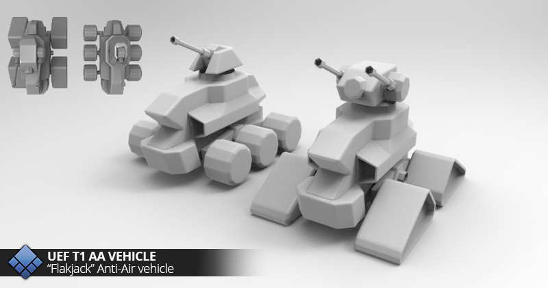UEF revamp Tank 3D Supreme commander mech Unit Military game Render