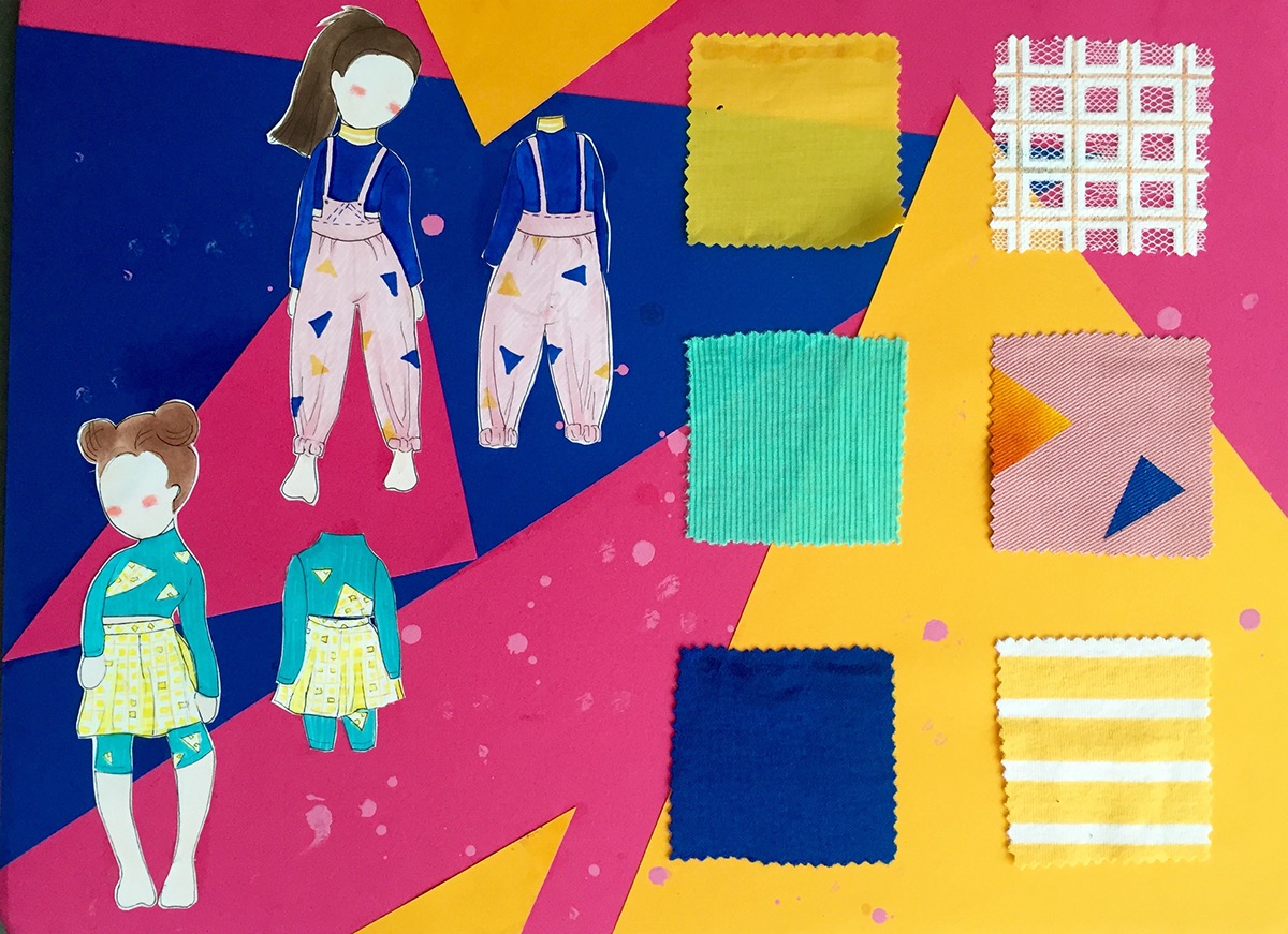 concept ILLUSTRATION  Garments sewing fabric Children's Wear 90s barbie