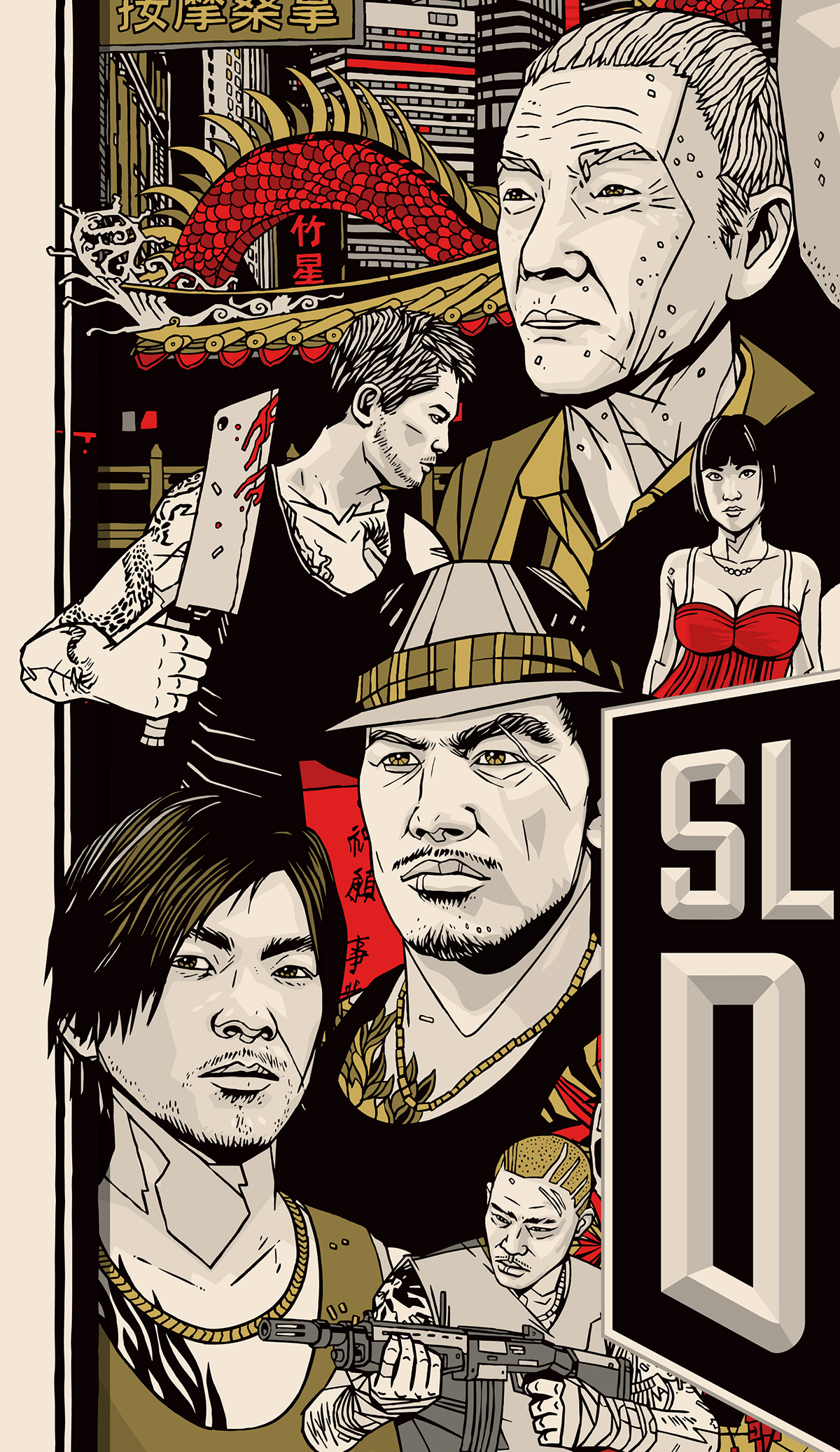 video game  poster Tyler Stout sleeping dogs