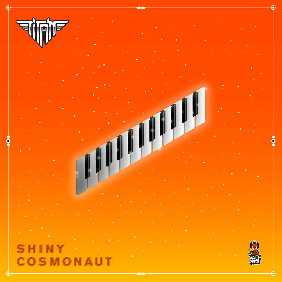 Titan shiny cosmonaut cover artwork release la valigetta Records Piano disco