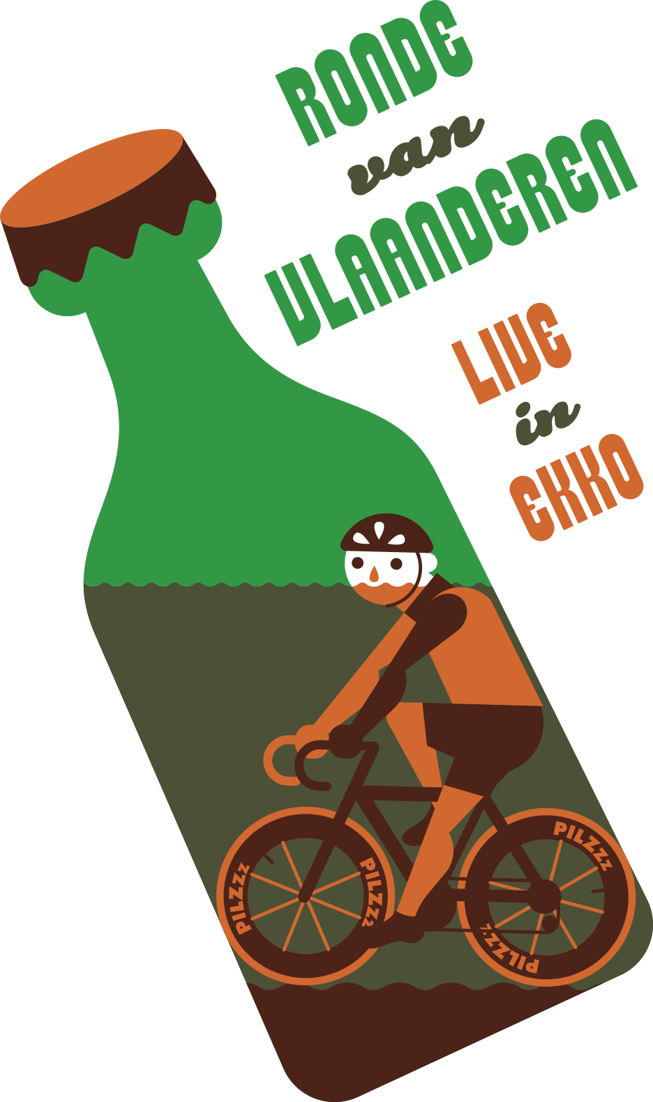 Cycling poster road ronde van vlaanderen beer belgium Bicycle