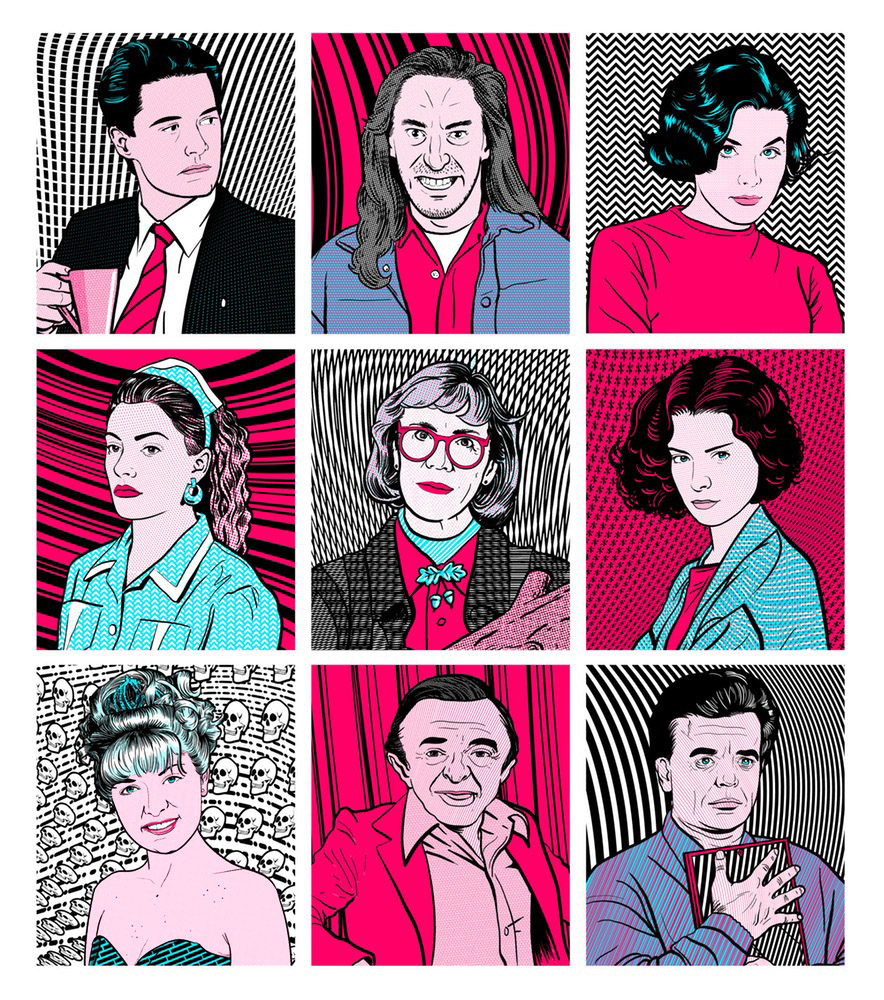Psychedelic Twin Peaks Characters. 