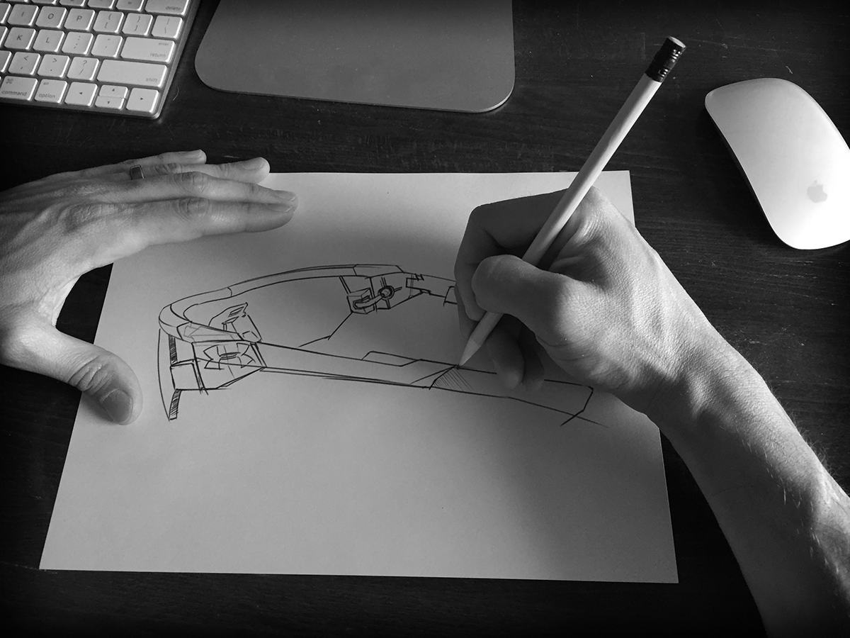 design process Sculpt sketch model Sunglasses prototype